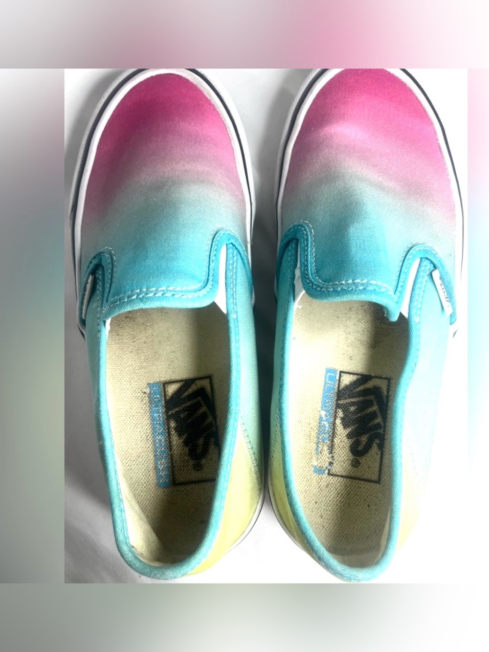 VANS Blue and Pink Ombre Slip-On Sneakers size 5 men and 6.5 woman - Picture 2 of 11